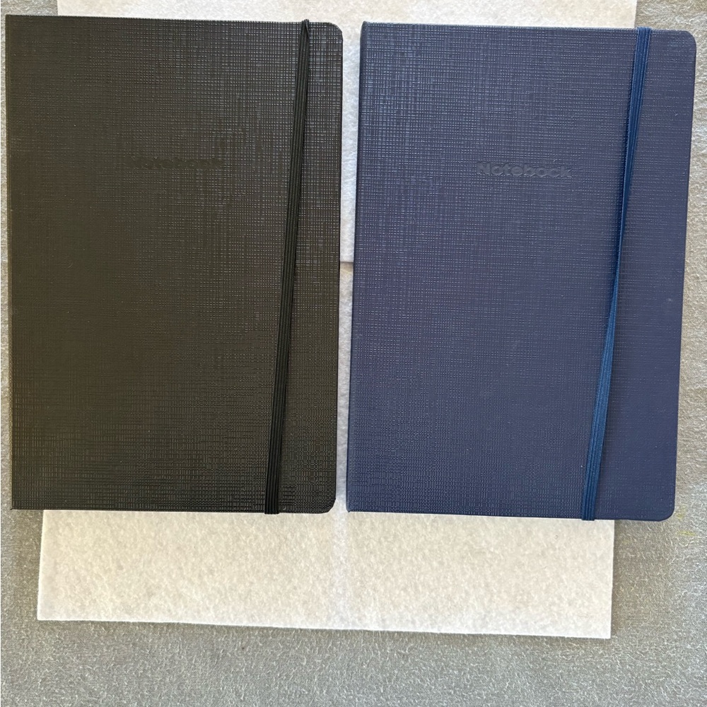 Black and Blue Notebooks with Elastic Closure